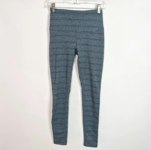 Zella Live In Full Leggings Striped High Waisted - Picture 1 of 6